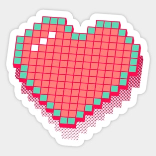 Retro Pixel Heart - Pink 3D [Rx-Tp] Sticker